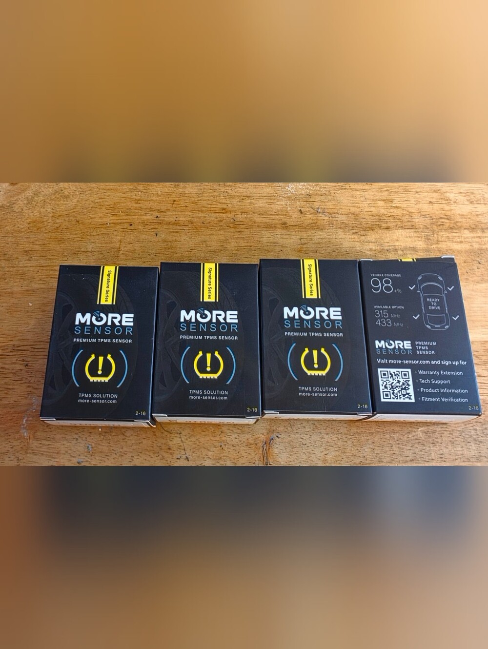 MORE SENSOR Premium TPMS Sensor - Black with Yellow Accent